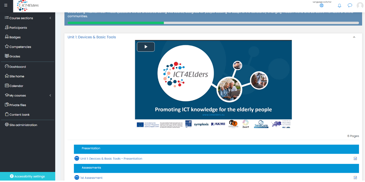 Check out the ICT4Elders training material & e-learning platform!